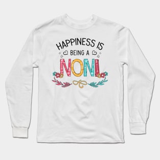 Happiness Is Being A Noni Wildflowers Valentines Mothers Day Long Sleeve T-Shirt